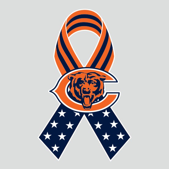 Chicago Bears Ribbon American Flag logo iron on paper